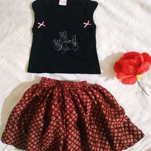 Kids Skirt Nd Top Set