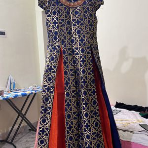 Blue And Orange Mastani Ethnic Wear