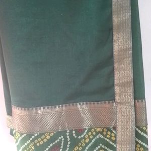 Bandhej Saree With Blouse Piece