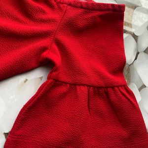 Very Elegant Red Off Shoulder Crop Top