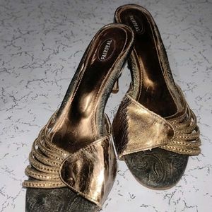 Gold Pencil Heels Sandle