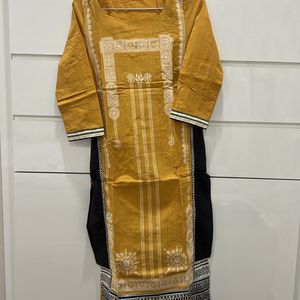 W Yellow And Black Kurta