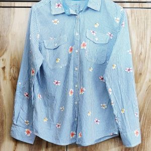 Sky Blue Cotton Printed Shirt Size-42