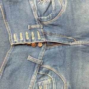 High Waist Blue Jeans