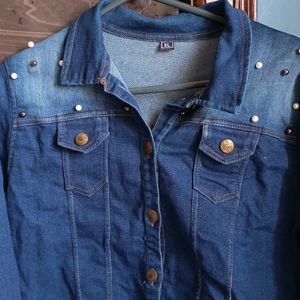 Denim Waist Length Jacket For Women