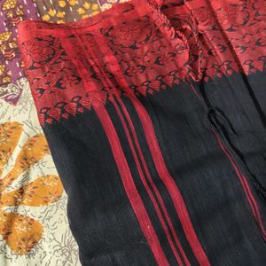 Black And Red Begumpuri Saree