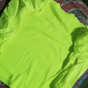 Bright Yellow Top balloon sleeved