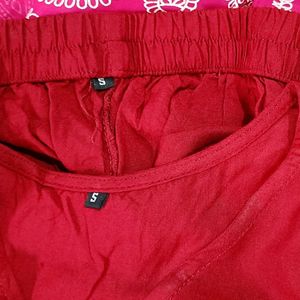 Women maroon solid Cords Set