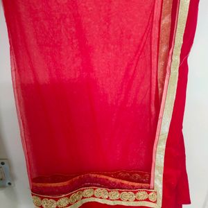 Beautiful Red And White Lehanga Choli