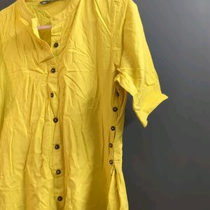 Golden Yellow Cotton Kurta