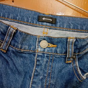 Hugh Waist Blue Straight Fits Jeans