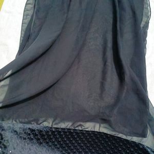 WOMEN'S(LYCRA)FLARE BLACK ABAYA