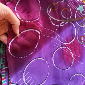 New Purple Printed Saree