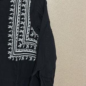 Black And White Short Kurti (Tunic)