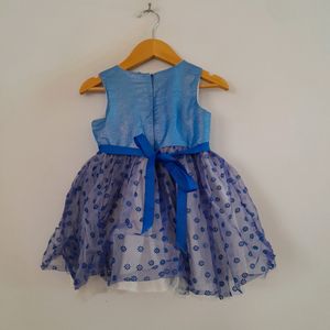 Blue Printed Frock (Girl's)