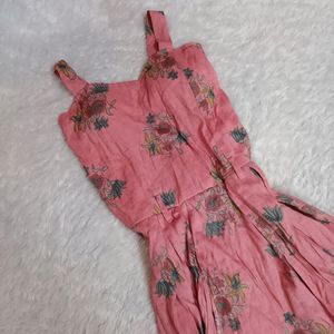 Pink Flory Conquette Flared Dress