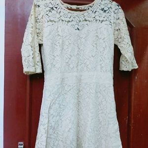 Imported white Lace Skater Dress