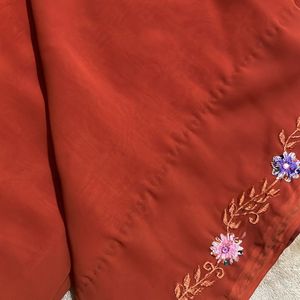 Aesthetic Floral Border Saree