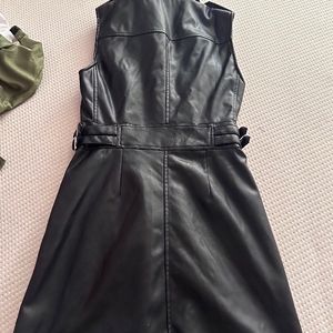 ZARA faux Leather Zipped Up Dress