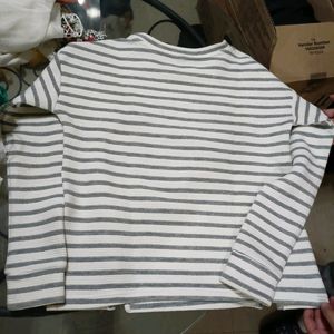 White Striped Sweatshirt