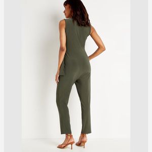 Women Green Buckle Up Jumpsuit