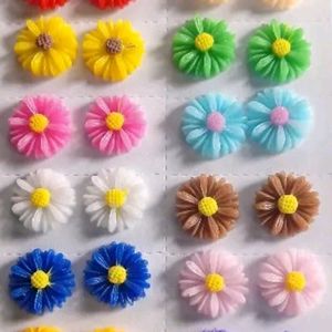 8 Colourful Flower Earrings