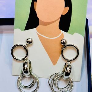 Silver Alloy Western Earrings