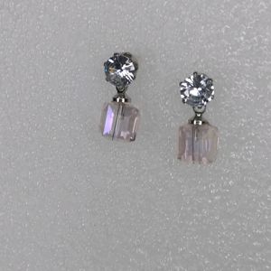 Drop Earring With Stone And Crystal