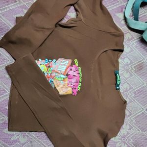 Brown Crop Tee