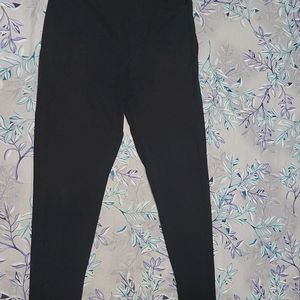 Black Cotton Blend Trouser For Women