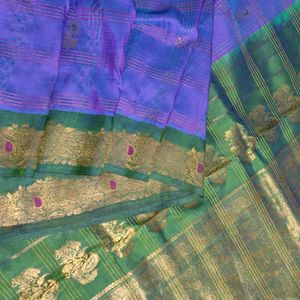 Violet And Green Silk Saree