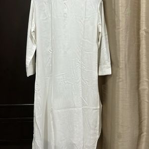 Embroidered White Kurta