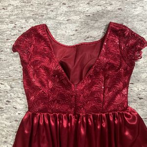 Maroon Party Wear Gown For Sale