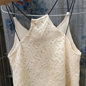 Lacey Cream Strappy Top