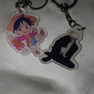 Gojo And Luffy Acrylic Double Side View Keychain