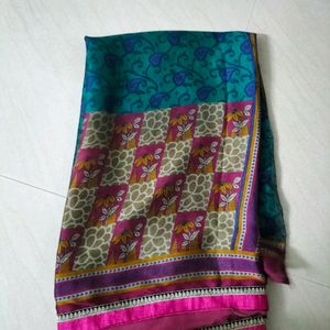 Peacock Green Color Saree