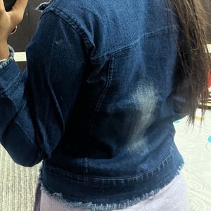 Blue Denim Crop Jacket