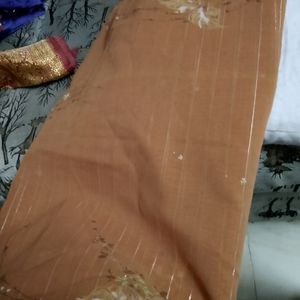 Vintage Saree New Without Tag Light Brown