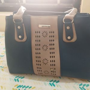 Blue And Pink Handbag, Slightly Damaged