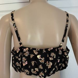 Black Printed Crop Top