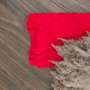 Plain Red Tshirt For Girls