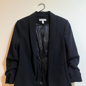 H&M Gathered Sleeves Black Blazer🖤