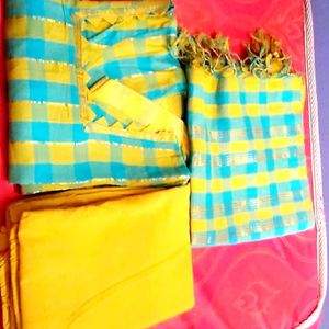 🌼🩵Mangalagiri Cotton Dress Set