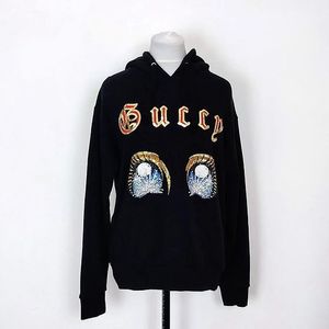 Auth Gucci Sequin Embellished Cotton-Jersey Hoodie