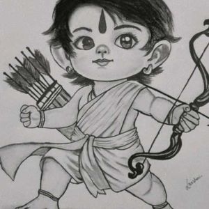 Little RamJi Pencil Scatch Drawing