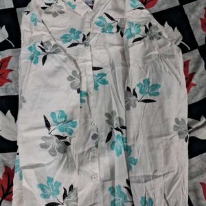 White Shirt With Flowers Design