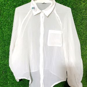 White Crop Shirt Style