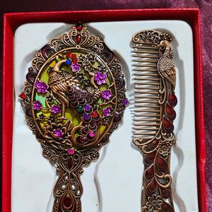 Desi Aesthetic Mirror And Comb Set.