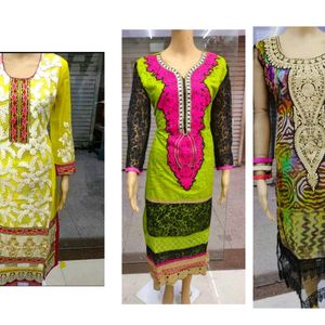 Women's Pack Of 3 Long Kurti 😍😍