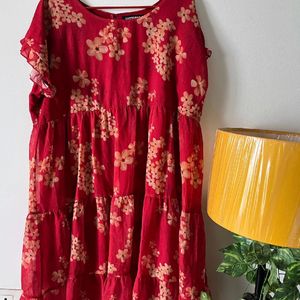 Sassafras Red & Beige Dress